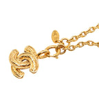 Chanel Quilted CC Logo Chain Pendant Gold Plated