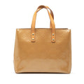 Louis Vuitton Monogram Vernis Reed PM Handbag Mini Tote Noisette Beige Patent