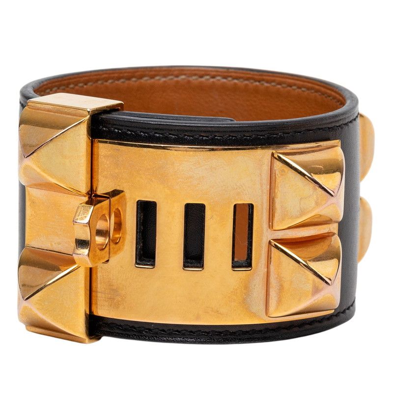 Hermes Collier de Chien S Black Calfskin Bracelet — view 2