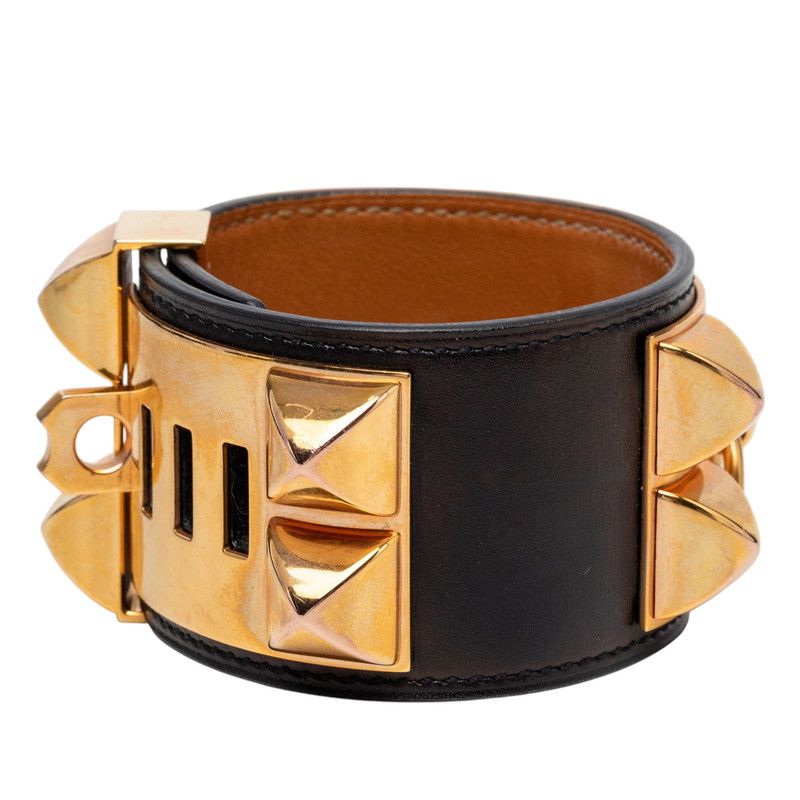 Hermes Collier de Chien S Black Calfskin Bracelet — view 3