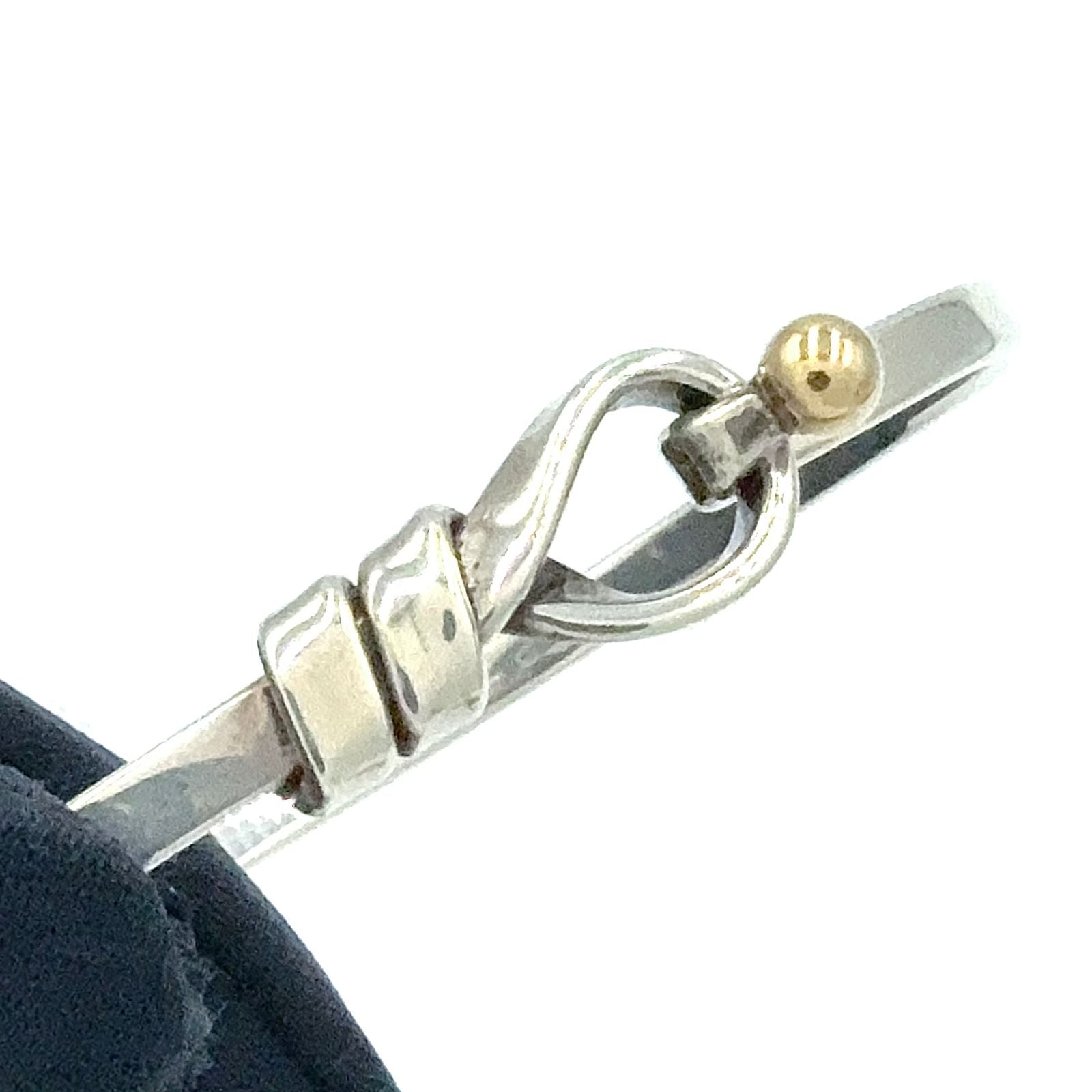 Tiffany & Co Hook Eye Yellow Gold Silver Bangle Bracelet — view 6