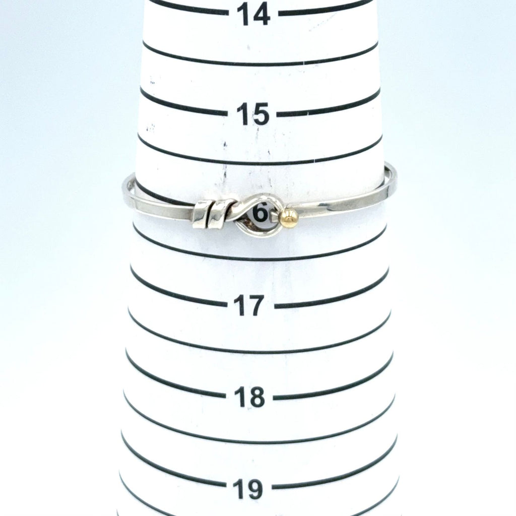 Tiffany & Co Hook Eye Yellow Gold Silver Bangle Bracelet — view 9
