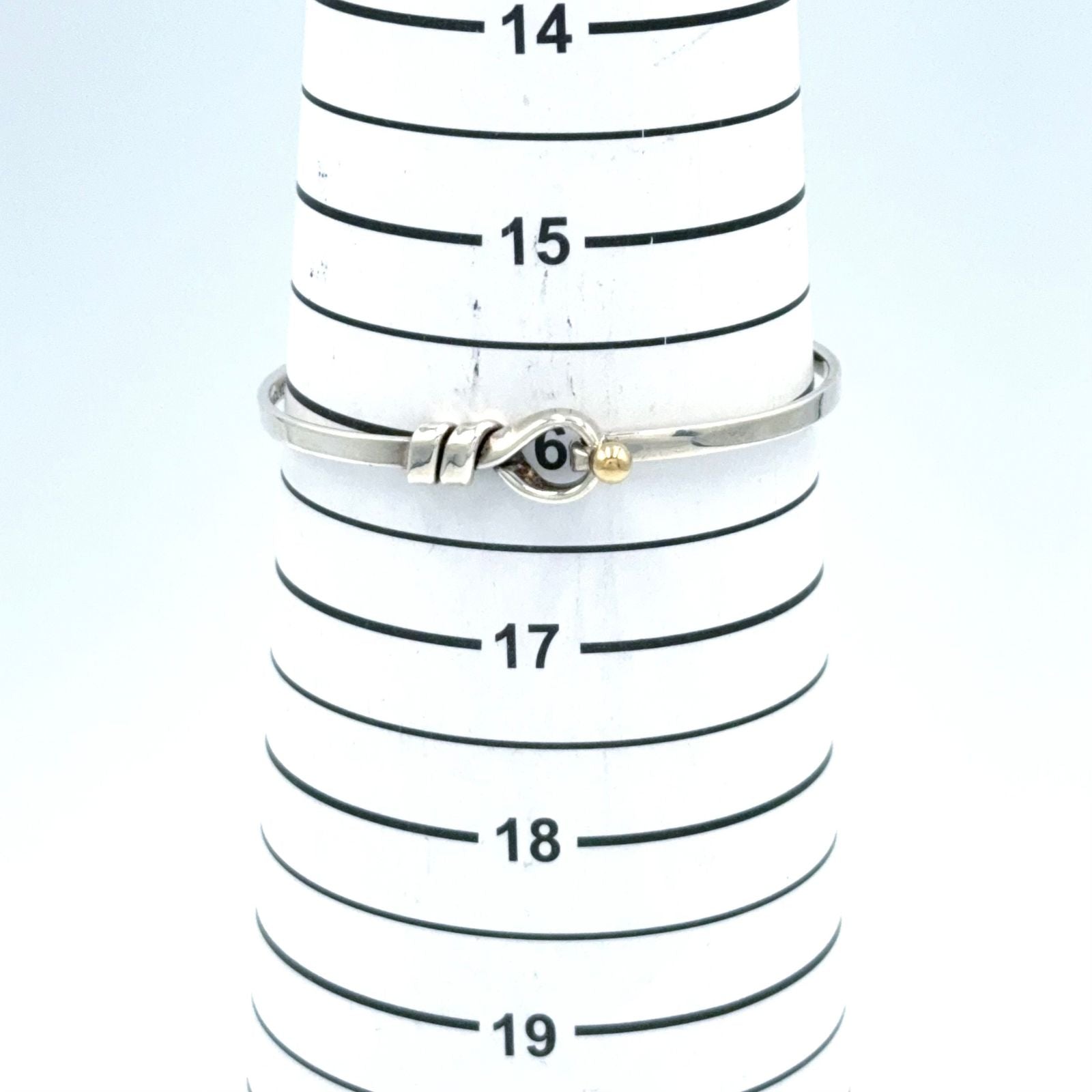 Tiffany & Co Hook Eye Yellow Gold Silver Bangle Bracelet — view 9
