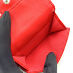 Chanel Quilted Flap Random Lambskin Red Trifold Wallet Silver — view 5