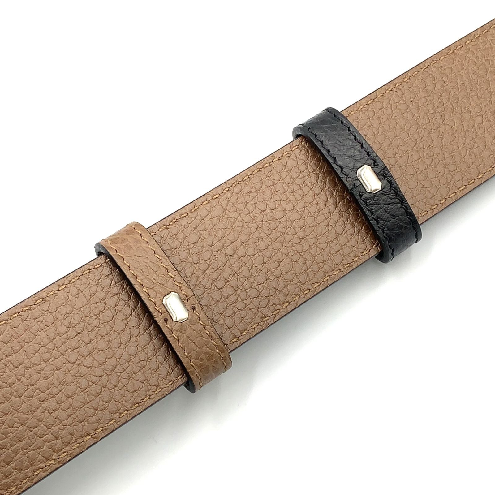 Gucci Interlocking Reversible Leather Brown Black Belt Silver — view 6