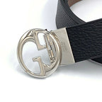 Gucci Interlocking Reversible Leather Brown Black Belt Silver — view 8