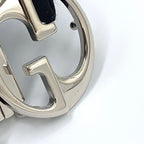 Gucci Interlocking Reversible Leather Brown Black Belt Silver — view 9