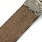 Gucci Interlocking Reversible Leather Brown Black Belt Silver — view 3