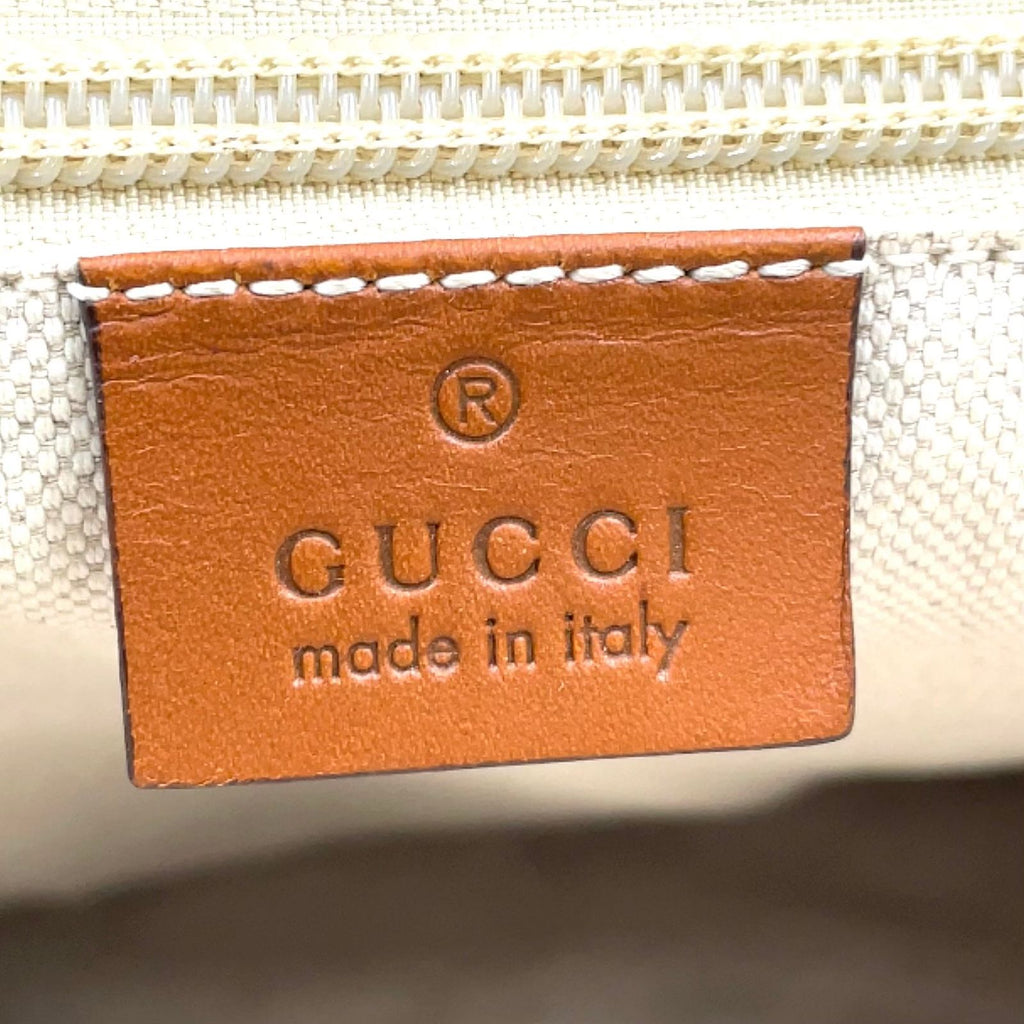 Gucci GG Pattern Leather Nylon Dark Brown Light Shoulder Bag Gold — view 4