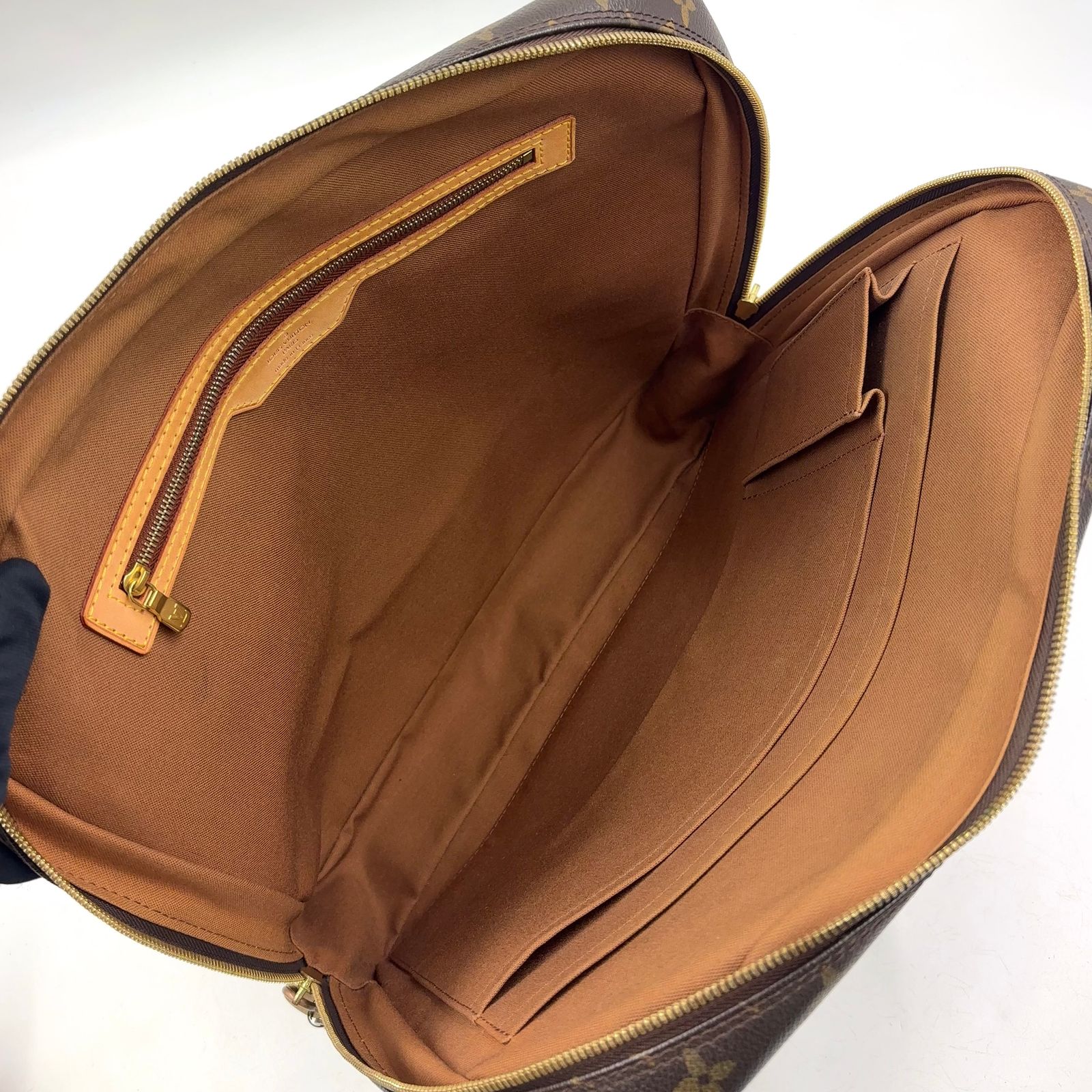 Louis Vuitton Porte Documents Pegase Monogram Leather Brown Business Bag Gold — view 3