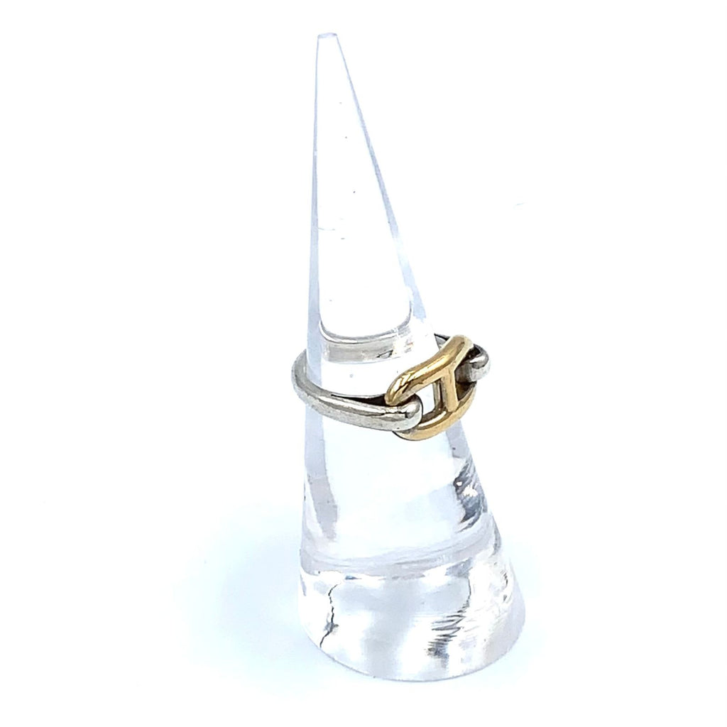 Hermes Chaine D'ancre Yellow Gold Silver Ring