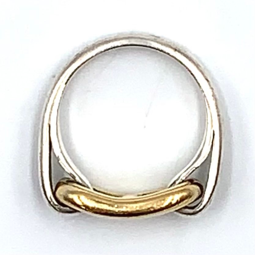 Hermes Chaine D'ancre Yellow Gold Silver Ring