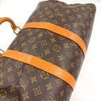 Louis Vuitton Keepall 50 Monogram Leather Brown Boston Bag Gold — view 9