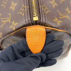 Louis Vuitton Keepall 50 Monogram Leather Brown Boston Bag Gold — view 4