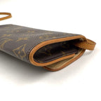 Louis Vuitton Pochette Twin PM Monogram Leather Brown Shoulder Bag Gold — view 7