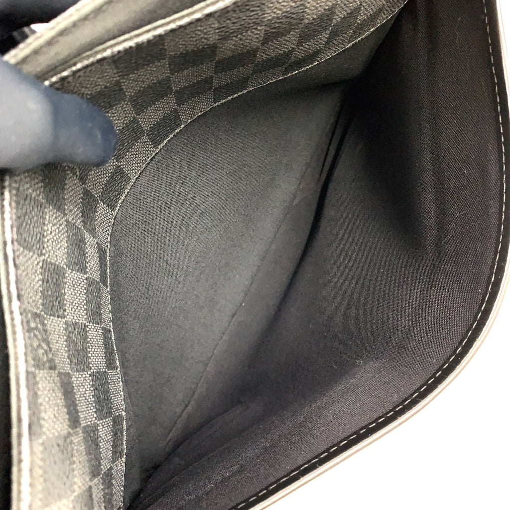 Louis Vuitton Daniel Damier Graphite Leather Canvas Black Shoulder Bag Silver — view 6