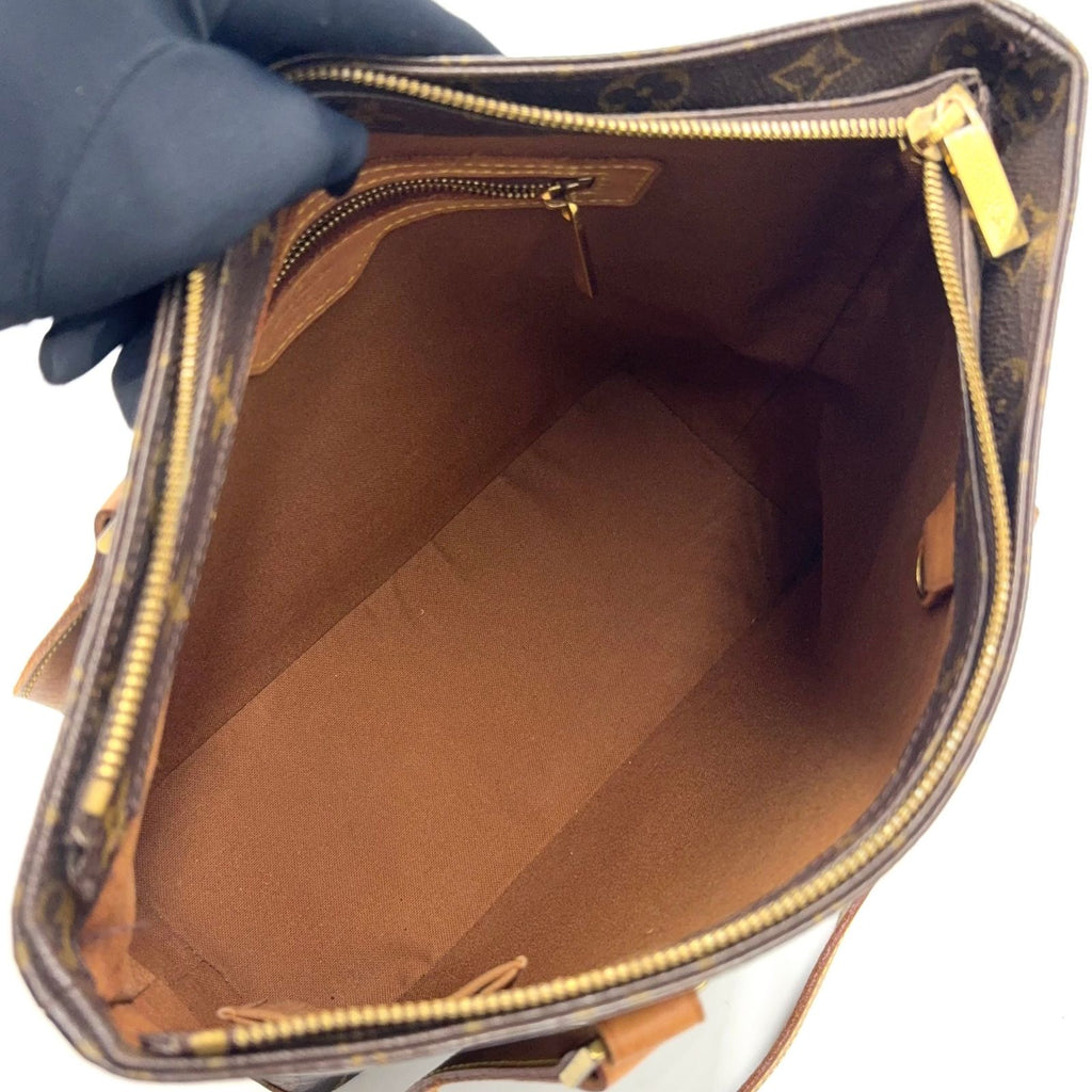 Louis Vuitton Cabas Piano Monogram Leather Brown Tote Gold — view 3