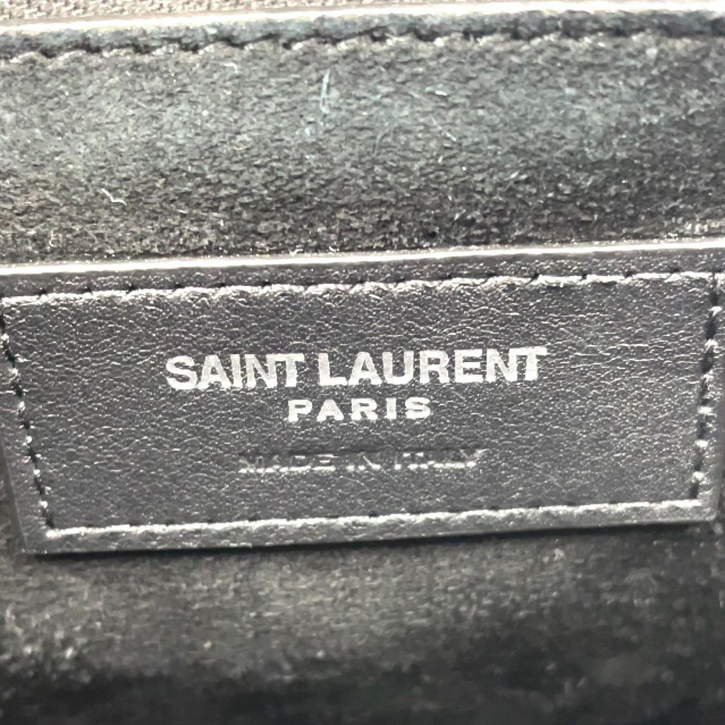 Saint Laurent Paris Small Satchel Calfskin Black Shoulder Bag Silver — view 4