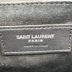 Saint Laurent Paris Small Satchel Calfskin Black Shoulder Bag Silver — view 4