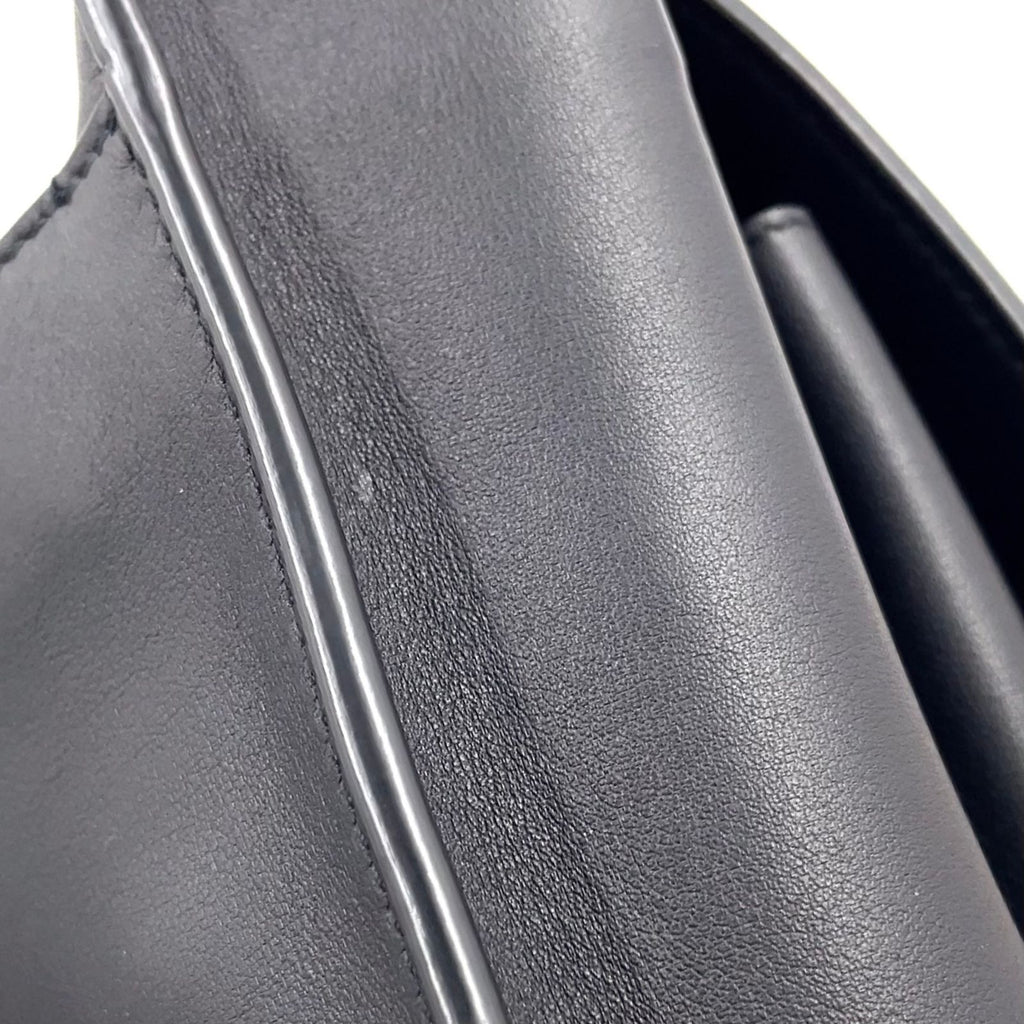 Saint Laurent Paris Small Satchel Calfskin Black Shoulder Bag Silver — view 9