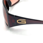 Gucci Vintage Logo Acetate Metal Dark Brown Sunglasses Gold Eyewear — view 7
