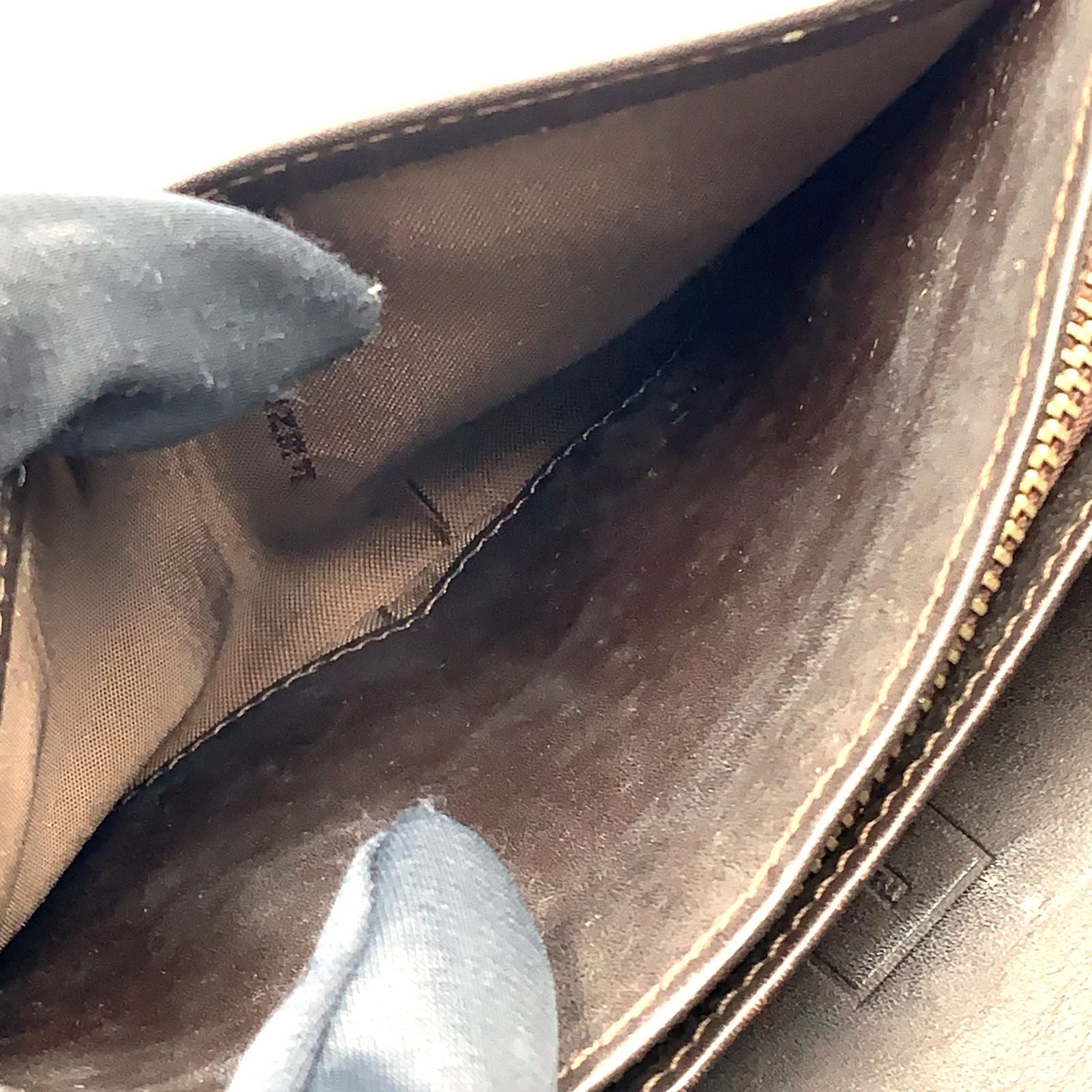 Fendi Zucca Pattern Leather Canvas Khaki Brown Bifold Wallet Silver — view 9
