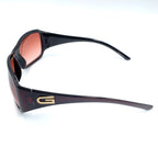 Gucci Vintage Logo Acetate Metal Dark Brown Sunglasses Gold Eyewear — view 6