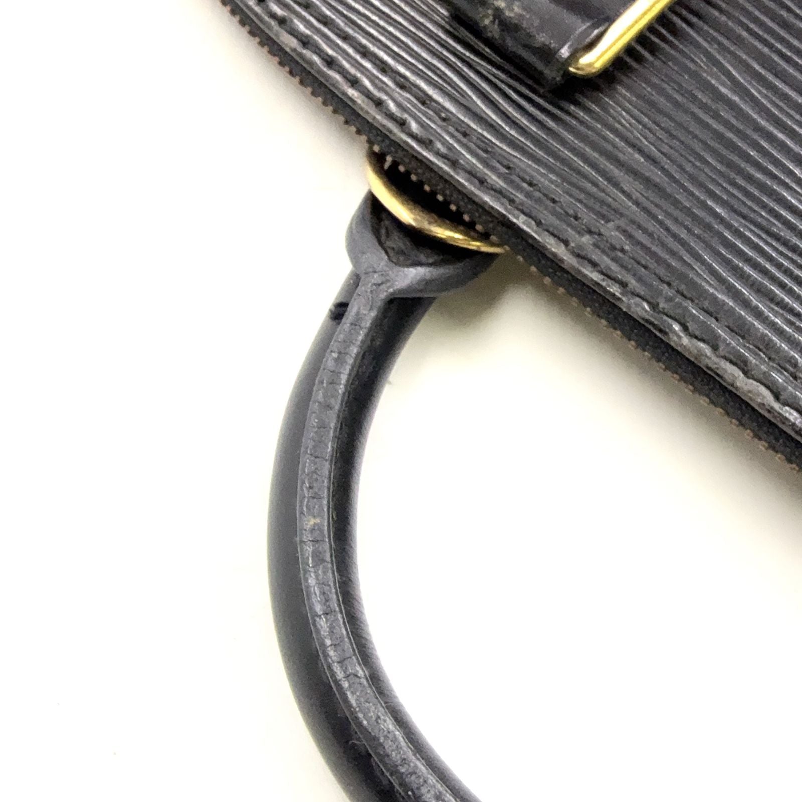 Louis Vuitton Alma Epi Noir Leather Black Handbag Gold — view 7