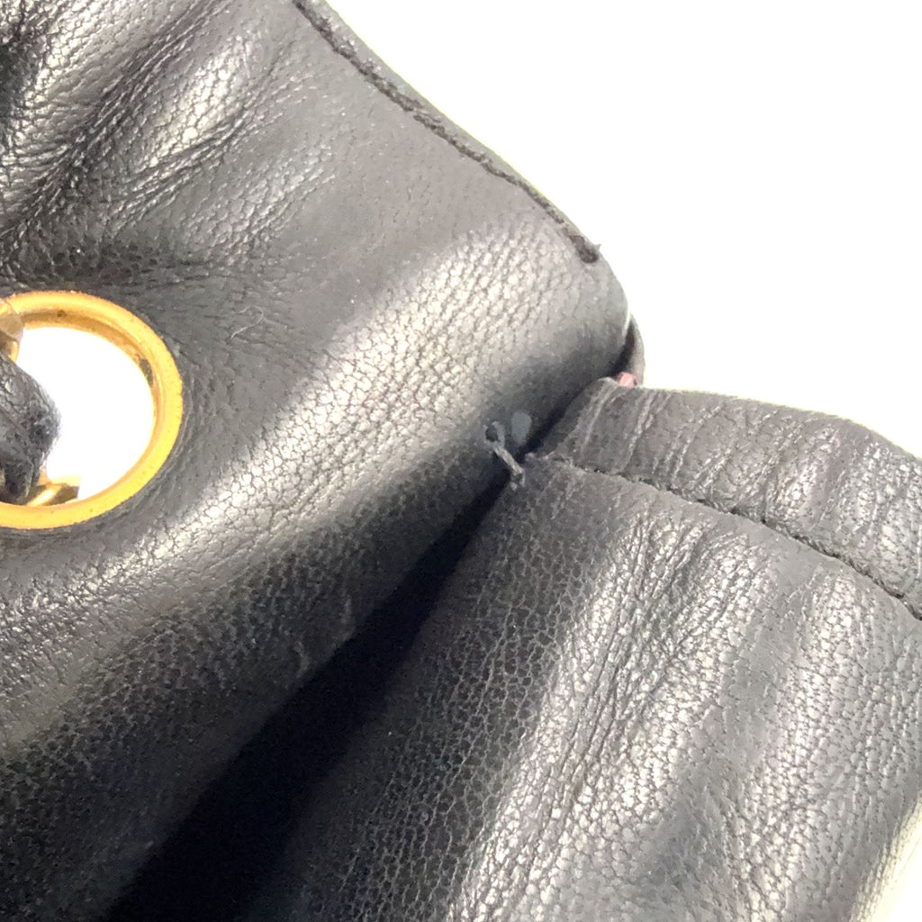 Chanel Limited Edition Quilted Double Flap Lambskin Black Shoulder Bag Gold — view 7