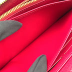 Louis Vuitton Zippy Wallet Monogram Burgundy Brown Round Gold — view 7