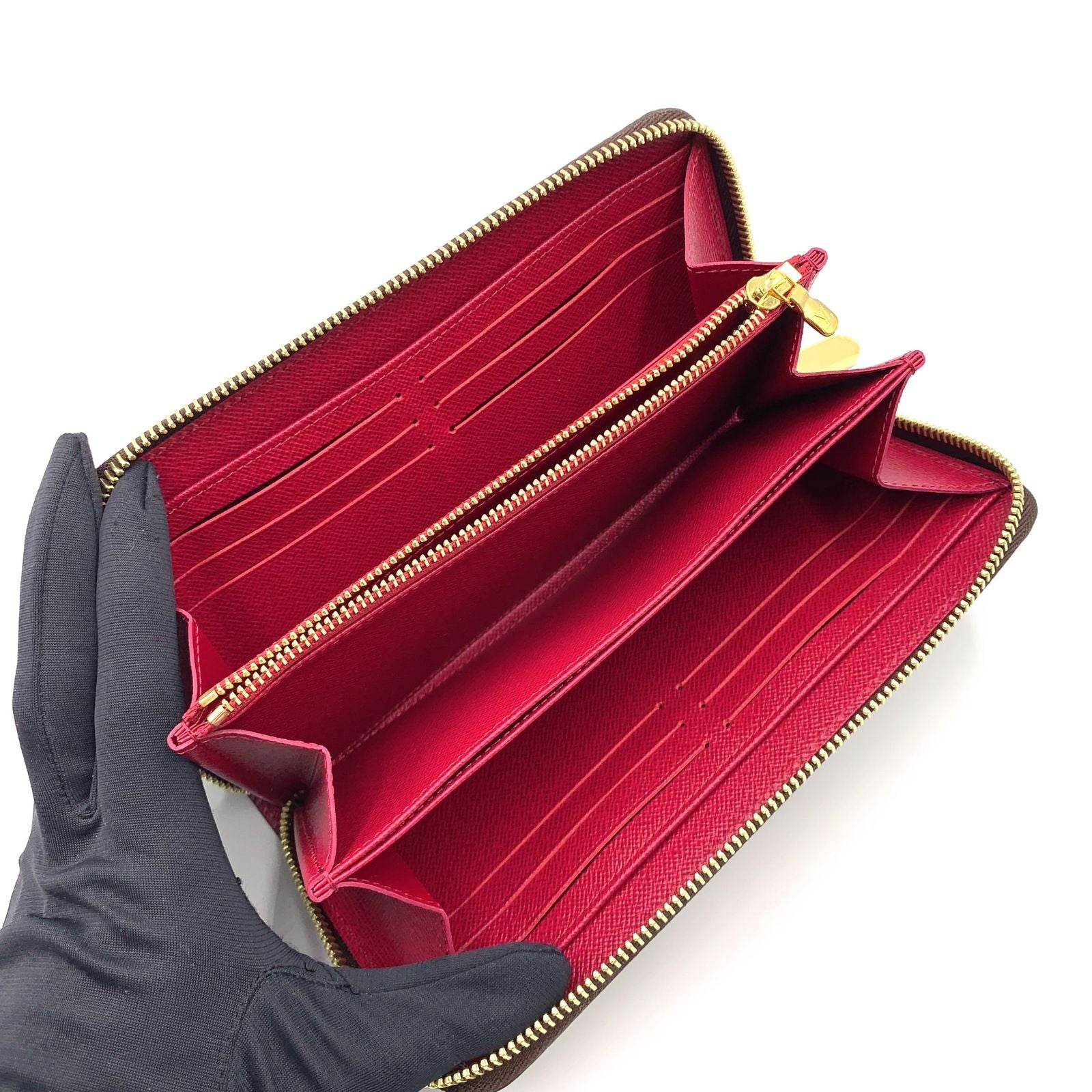 Louis Vuitton Zippy Wallet Monogram Burgundy Brown Round Gold — view 3