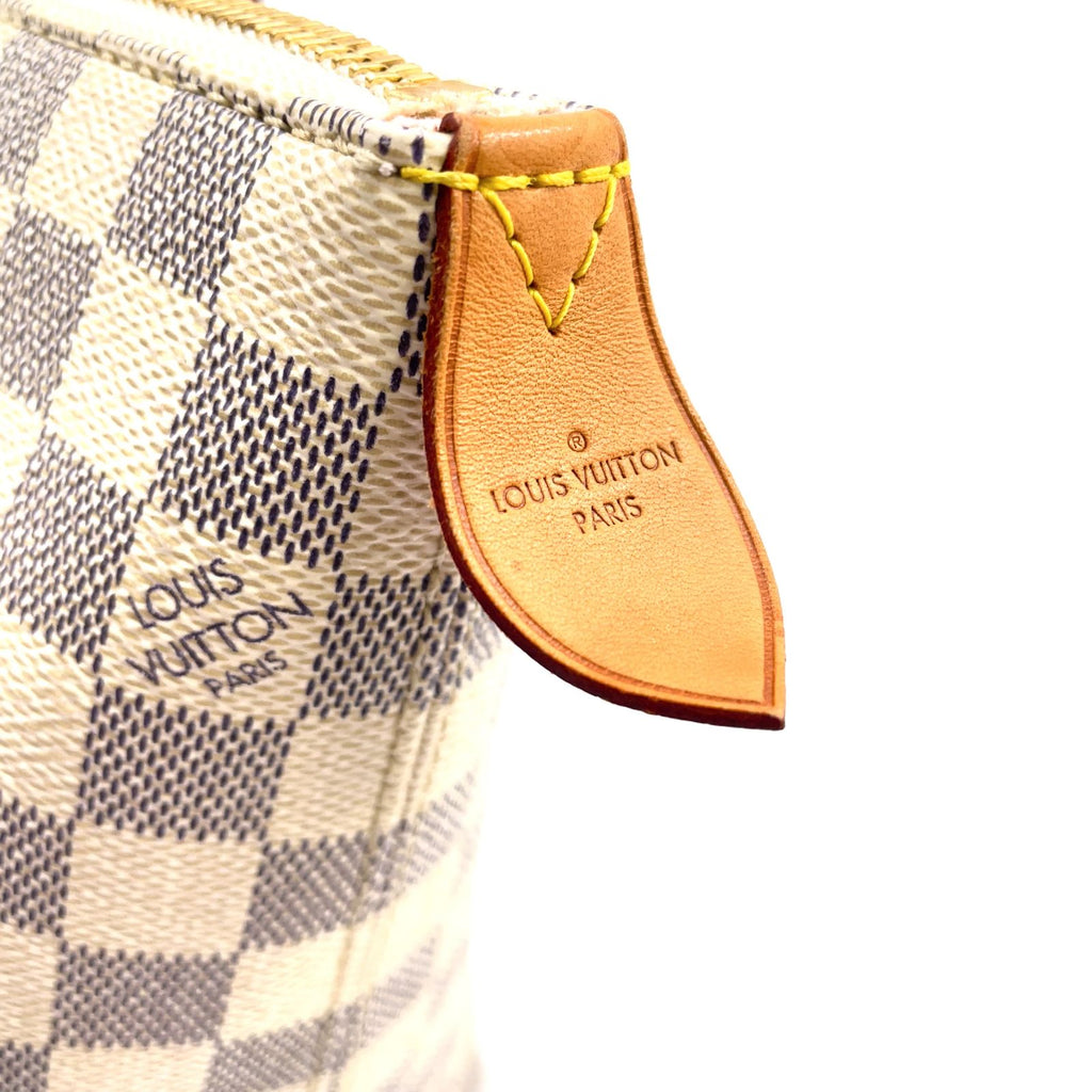 Louis Vuitton Jena PM Damier Azur Leather White Light Brown Tote Gold — view 9