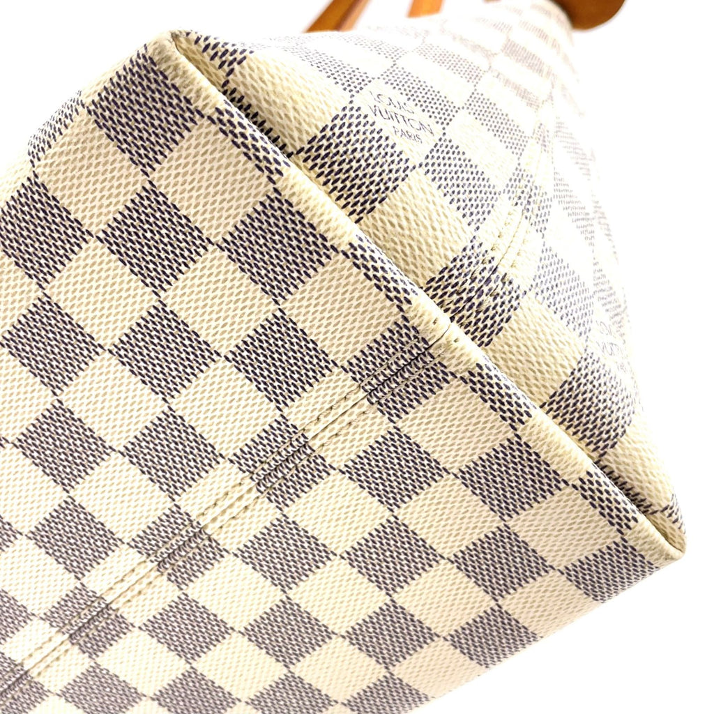 Louis Vuitton Jena PM Damier Azur Leather White Light Brown Tote Gold — view 7