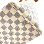 Louis Vuitton Jena PM Damier Azur Leather White Light Brown Tote Gold — view 7