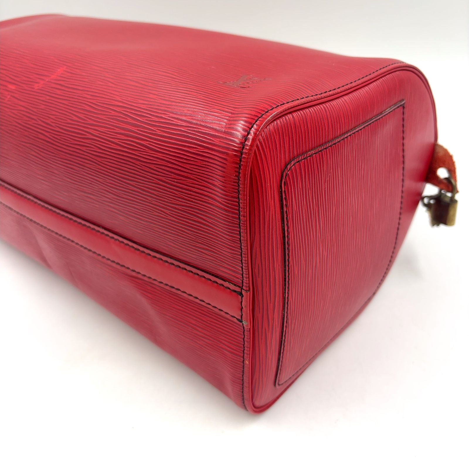 Louis Vuitton Speedy 30 Epi Castilian Red Leather Handbag Gold — view 9