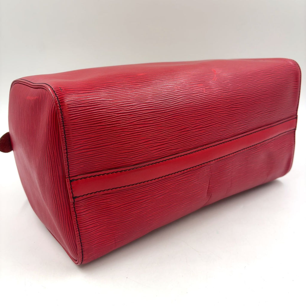 Louis Vuitton Speedy 30 Epi Castilian Red Leather Handbag Gold — view 8