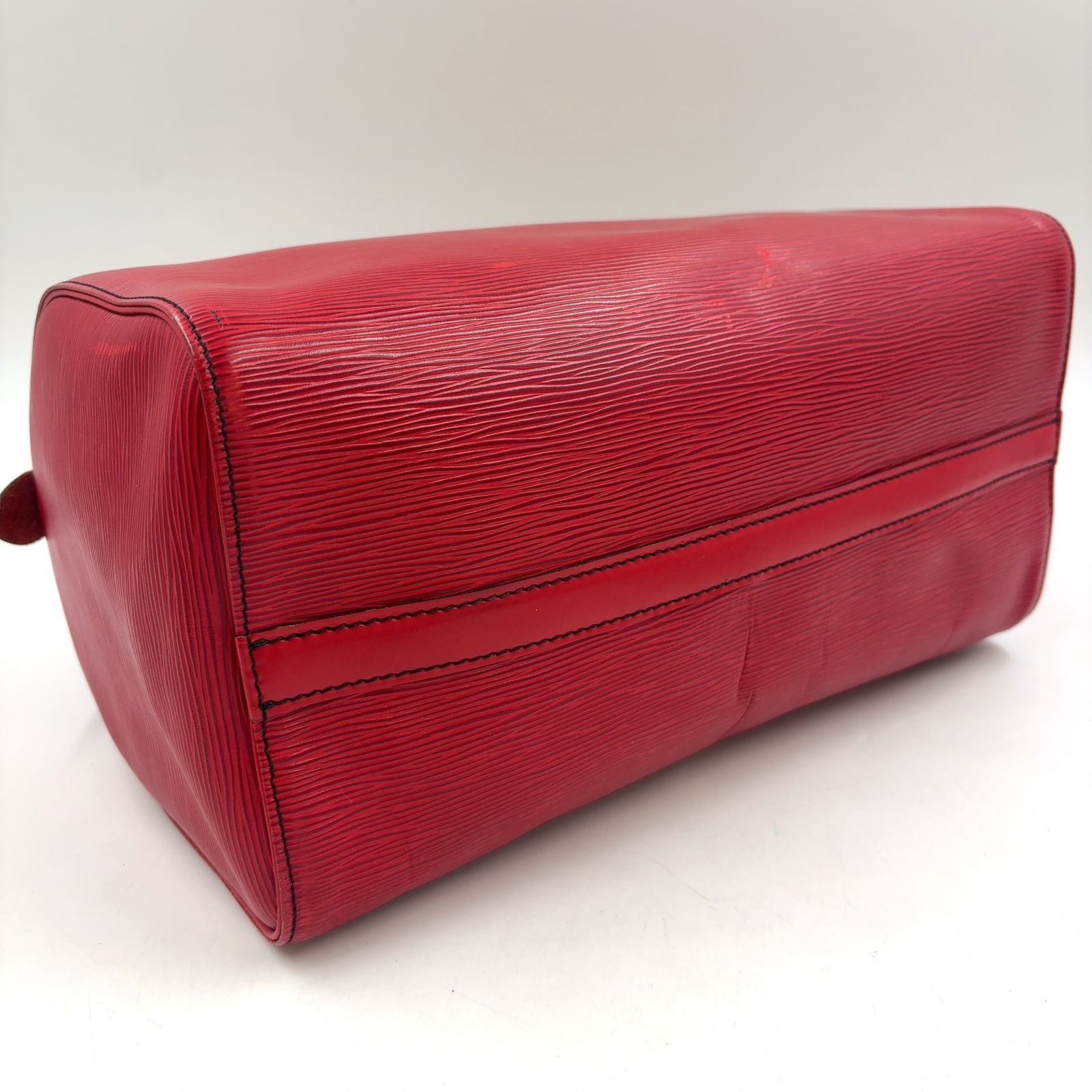 Louis Vuitton Speedy 30 Epi Castilian Red Leather Handbag Gold — view 8