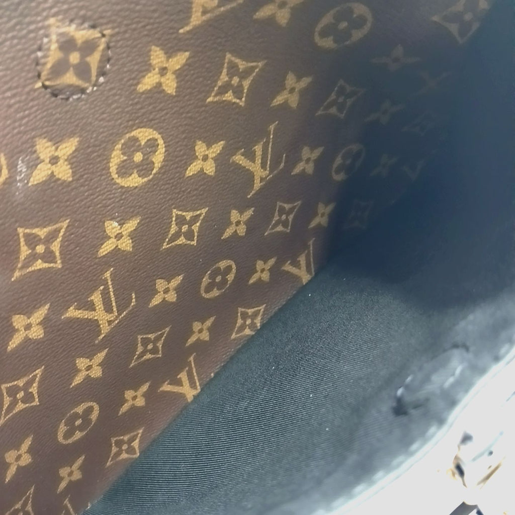 Louis Vuitton Odeon NM Monogram Noir Leather Brown Black Shoulder Bag Gold — view 6