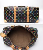 Louis Vuitton Boston Bag Black Studded Keepall 45 Monogram Multicolor — view 3