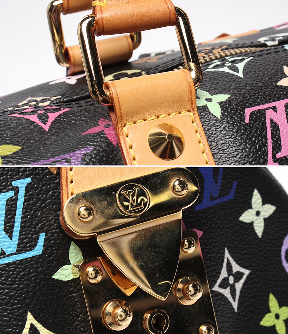 Louis Vuitton Boston Bag Black Studded Keepall 45 Monogram Multicolor — view 9