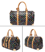 Louis Vuitton Boston Bag Black Studded Keepall 45 Monogram Multicolor — view 2