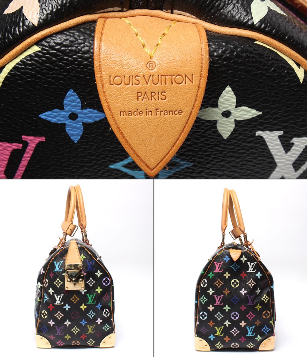 Louis Vuitton Boston Bag Black Studded Keepall 45 Monogram Multicolor — view 4