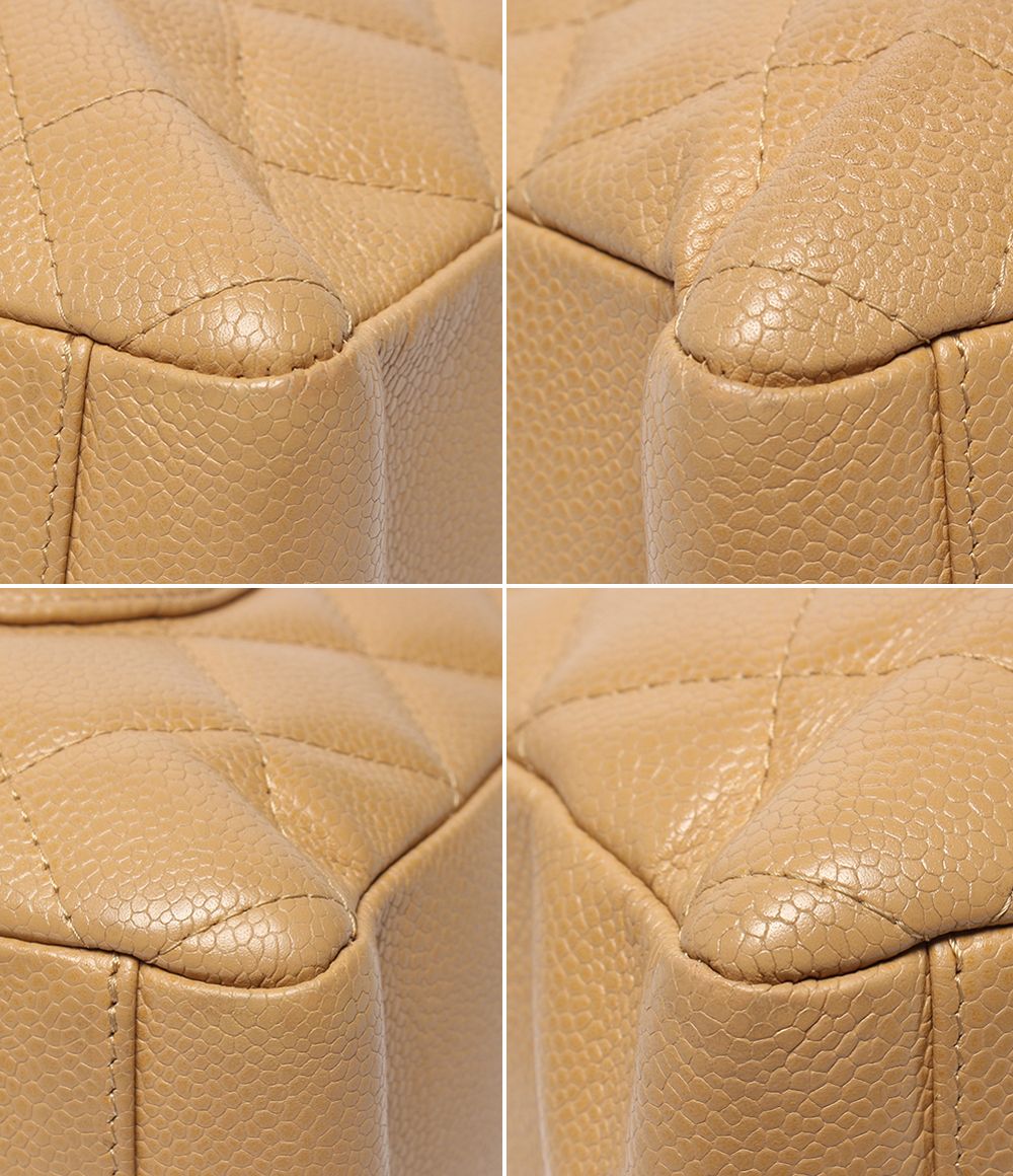 Chanel Chain Tote Petite Shopping PST Shoulder Bag Quilted Caviar Leather Gold — view 5
