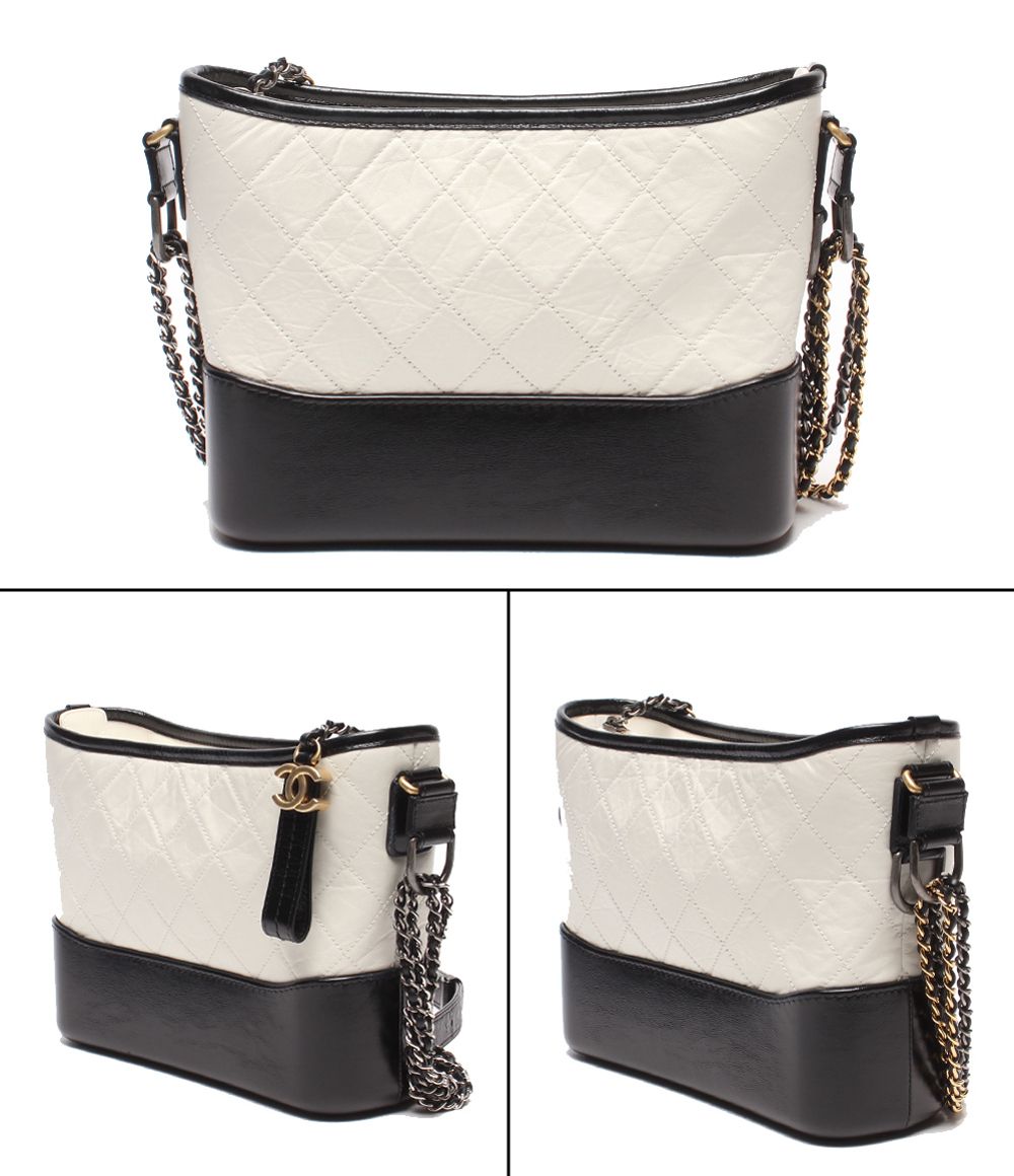 Chanel Shoulder Bag Gabrielle de Double Chain Silver Gold Hobo 30 — view 2