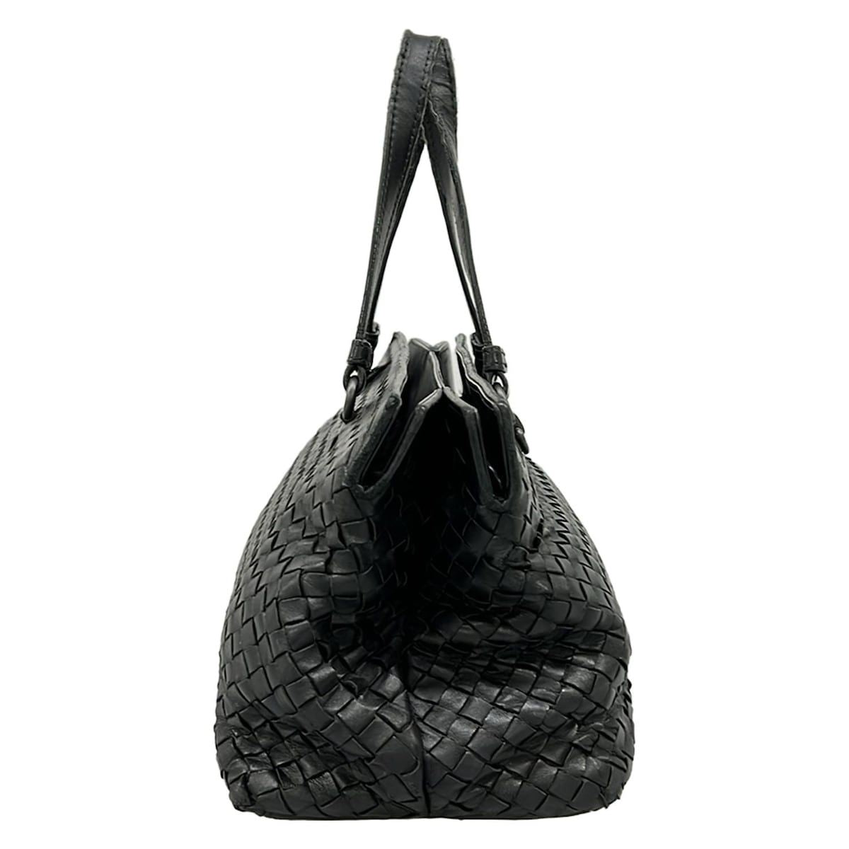 Bottega Veneta Handbag Intrecciato Black Leather — view 4