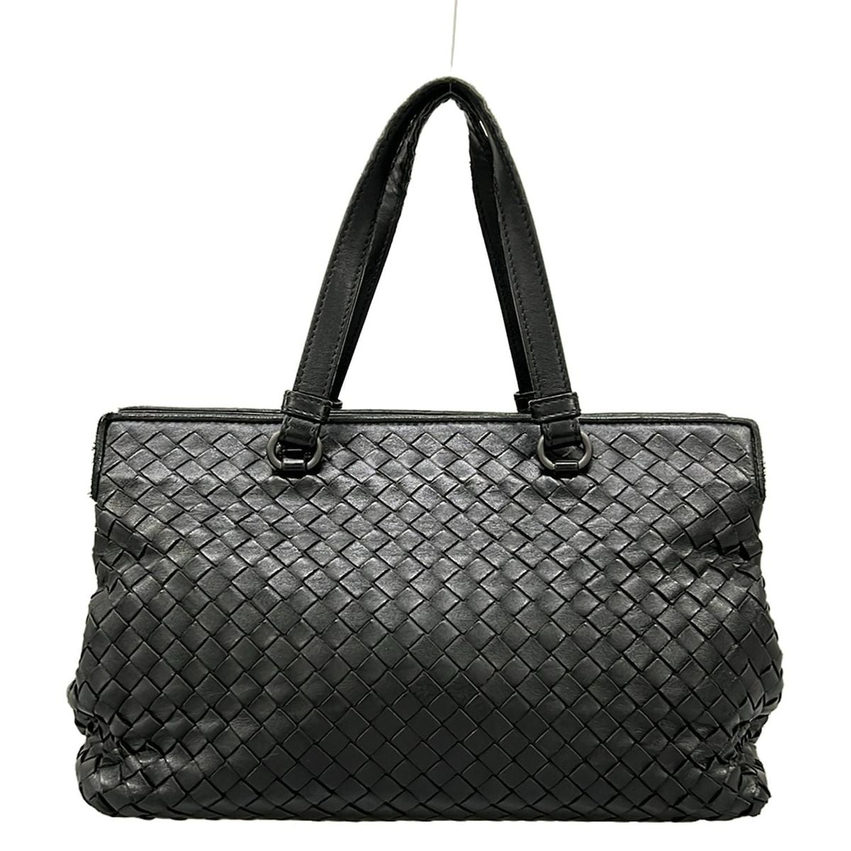 Bottega Veneta Handbag Intrecciato Black Leather