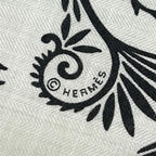 Hermes Shawl Carre Geant 140 White Black Sous le Charme D'orphee Scarf — view 2