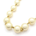 Chanel Choker CC Logo Pearl White Gold Necklace
