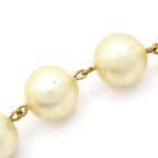 Chanel Choker CC Logo Pearl White Gold Necklace — view 3