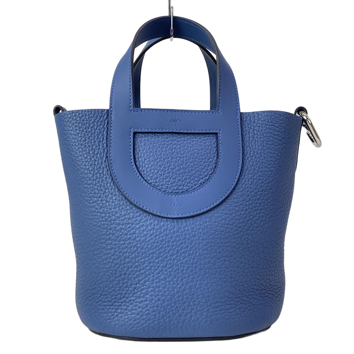 Hermes Tote in the Loop 18 Blue Tie Silver